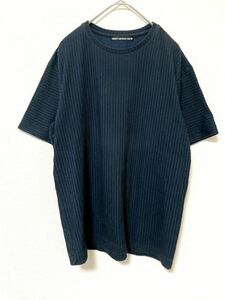 イッセイミヤケ　issey miyake MEN メンズ　ストライプ　トップス　tシャツ　半袖　ハーフスリーブ プリーツ風　カットソー 1