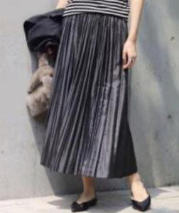 完売★ベイクルーズ★フレームワーク FRAMeWORK エアリープリーツスカート Dark Gray サイズフリー 超美品 2.3万