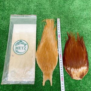 希少 2枚入り！ METZ メッツ LIGHT GINGER #3 ヘンネック タン フライマテリアル タイイング ハックル コック ドライフライ 領収書 3088