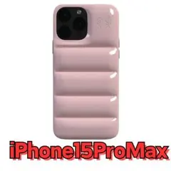 iPhone15ProMax ケース スマホカバー ダウンジャケット ピンク