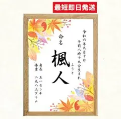 季節の花の命名書