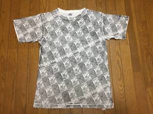 レア ビンテージ 90s USA製 adidas アディダス ロゴ 総柄 Tシャツ M トレフォイル 三つ葉 アメリカ製 90年代 vintgae ヴィンテージ