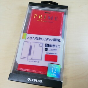 iPhone 12 mini 手帳型ケース レッド