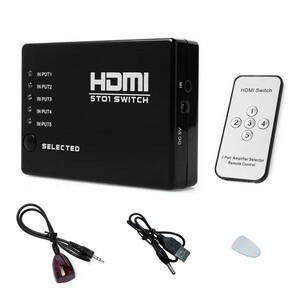 5入力1出力 HDMI 切替器 HDMI 5口切替器 高画質分配器 HDMI 出力変換器 ブラック ;J1029;