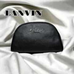 ub16 LANVIN　ランバン　ブラック　ポーチ　バッグ　レザー