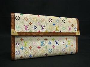 1円 LOUIS VUITTON ヴィトン M92659 モノグラムマルチカラー ポルトトレゾール インターナショナル 三つ折り 長財布 アイボリー系 FG2316