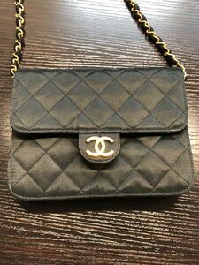 CHANEL シャネル　ミニマトラッセ　サテン　 ココマーク　プッシュロック　 チェーンショルダーバッグ