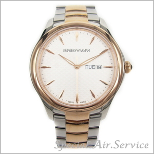 EMPORIO ARMANI エンポリオ アルマーニ メンズ腕時計 クオーツ ホワイト×ローズゴールド×シルバー ARS8609