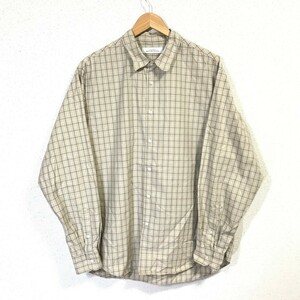 H7766dE UNITED ARROWS green label relaxing ユナイテッドアローズ 長袖シャツ チェック柄ベージュ×ネイビー×ホワイト メンズ サイズXL