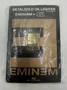 D0147 未使用品 EMINEM × 411 METTAL GOLD OIL LIGHTER HIPHOP オイルライター エミネム