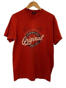 HARLEY DAVIDSON◆Tシャツ/L/コットン/RED/プリント