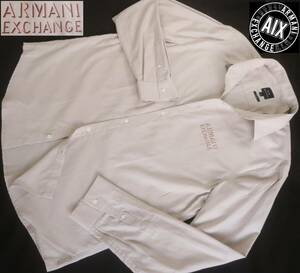 新品★アルマーニ★大きいサイズ★ソフトベージュ ホワイト 長袖シャツ★ユティリティ ワークシャツ XXL★AX ARMANI★566