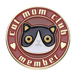 新品　ハチワレ猫　ピンブローチ　ピンバッジ　ピンズ　猫ママの会 会員　Cat mom club member　ネコ愛好家　