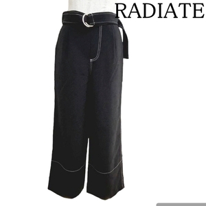 RADIATE(ラディエイト) レディース ワイドパンツ ハイウエスト ハイライズ ベルテッド 黒 ブラック