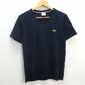 z■ラコステ/ LACOSTE LIVE VネックワニTシャツ【3】紺/men