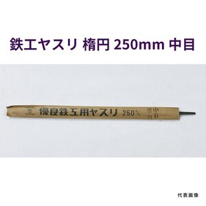 鉄工ヤスリ　楕円　250mm　中目　長期在庫　アウトレット　★送料無料