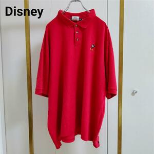Disney(ディズニー）レッド/XXXL/ポロシャツ