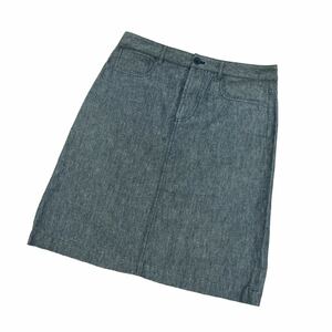 IA6 A.P.C. アーペーセー スカート 台形スカート 膝丈スカート 綿75% 麻25% ネイビー系 レディース 38