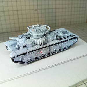 ●完成品1/144 T-35多砲塔重戦車,”砲塔が５基！世界最大級の多砲塔戦車！”,指揮車型,冬季迷彩, ソ連,ロシア,WW2, 自作ver