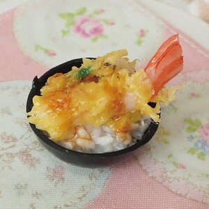 1/6ミニチュアフード[天丼] 食品サンプル ブライス アゾン ドール 昭和レトロ