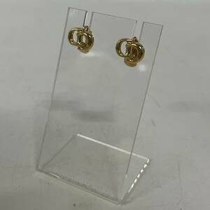 1円~【USED】クリスチャンディオール Christian Dior CDロゴ イヤリング 耳飾り アクセサリー ゴールドカラー 装身具 J120329