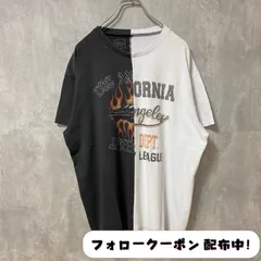 古着 used　FULL TILT　半袖プリントTシャツ　ブラック　ホワイト　バイカラー　レトロ　メンズ　レディース