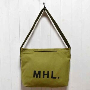 MHL. HEAVY CANVASショルダーバッグ 2WAYトート 若草色 1484