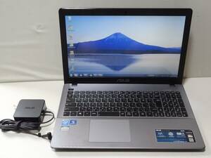 ASUS☆ノートPC【K550C】●専用ACアダプタ付属■ Celeron 1007U/メモリ4GB/HDD320GB/DVD-RW/無線LAN/Windows7/OpenOffice▼中古現状品