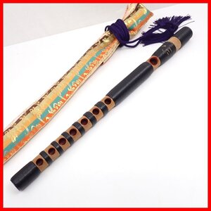 ★雅楽用 龍笛 本管 全長約39cm/重さ143.5g/竹製/収納袋付き/竜笛/横笛/能管/管楽器/和楽器&1586400017