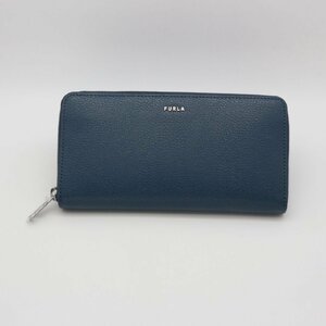 5889▲ Furla フルラ 長財布 Man Project ジップアラウンド XL ミロス テクスチャード カーフスキン ブルー【1008】