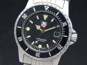 1円～! 稼動品★正規品 TAG HEUER タグホイヤー 929.213D プロフェッショナル 200m クォーツ デイト 純正ブレス メンズ腕時計 SSCLG3065