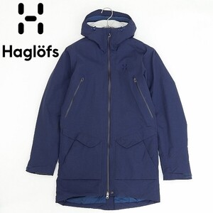 ◆HAGLOFS ホグロフス TORSANG PARKA MEN トーソン パーカ 裏地ボア Wジップ 中綿 フーデッド ジャケット 紺 ネイビー XS