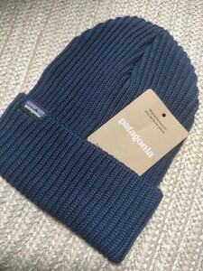 新品 未使用 Patagonia パタゴニア フィッシャーマン ビーニー ニットキャップ 帽子 ニット帽 ネイビー 紺