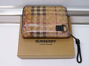 バーバリー BURBERRY ホログラム モノグラム チェック ラウンドジップ 8021188 ジップ 二つ折り 財布 ZIPPED WALLET ユニセックス