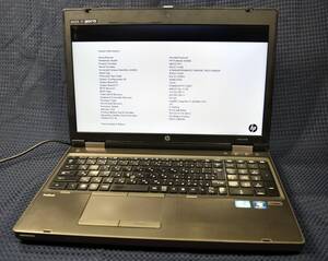 起動確認のみ(ジャンク扱い) HP Probook 6560b CPU:i7-2620M RAM:4G HDD:無し (管:KP379 