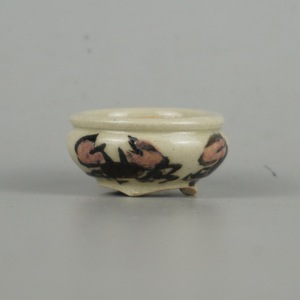 盆栽鉢 是好 矩 豆鉢 長辺 3.8cm 丸鉢 色絵 蟹 かに カニミニ鉢 観賞用 現品 新品