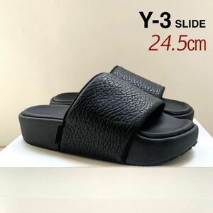 新品 Y-3 SLIDE ヨウジヤマモト 厚底 レザー スライド サンダル 24.5㎝ 定3.41万 黒 ブラック ワイスリー y3 レディース HR1940 送料無料