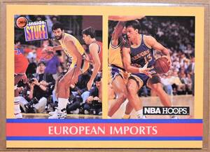 Vlade Divac,Sarunas Marciulionis 1990 NBA HOOPS EUROPEAN IMPORTS トレーディングカード 【LAKERS,WARRIORS,レイカーズ,ウオリアーズ】