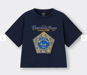 Lサイズ 新品 ハリーポッター ハニーデュークス 蛙チョコレート GU コラボ グラフィックTシャツ 半袖 ネイビー 紺 本体綿100　送料無料