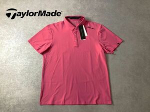 新品・定価1.1万●TaylorMade●ストレッチ ゴルフウェア ポロシャツ●テーラーメイド●ピンク