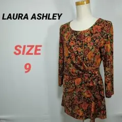 LAURA ASHLEY　ローラアシュレイ　花柄チュニック　総柄　リボン