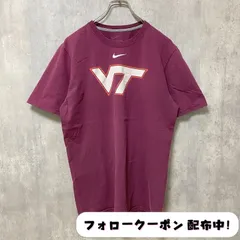 古着 used　NIKE　ナイキ　VT　半袖プリントTシャツ　ワインレッド　えんじ色　スウッシュロゴ　レトロ　デザイン　個性的　クルーネック　春夏服　メンズ　レディース