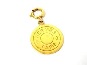 1円 ■美品■ HERMES エルメス セリエ ネックレストップ ペンダントトップ チャーム アクセサリー レディース メンズ ゴールド系 FF9575