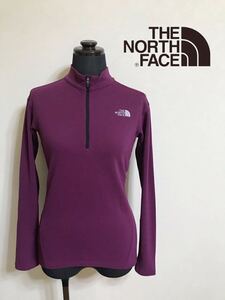 THE NORTH FACE ザ ノースフェイス アウトドア レディース はーハーフジップ インナーウェア トップス サイズS 長袖 パープル NTW35101