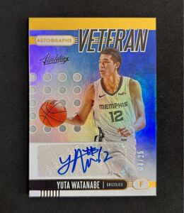 【25枚限定】 Yuta Watanabe 渡辺雄太 Absolute Memorabilia Veteran /25 SSP Auto 直筆サイン #VA-YW サイン Autograph NBA