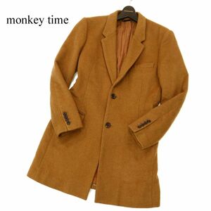 monkey time モンキータイム ユナイテッドアローズ 秋冬 シャギー メルトン ウール★ 2B チェスターコート Sz.M　メンズ　C3T11910_C#N