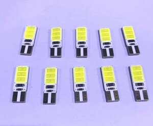 24V用　【性能UP－新型】　T10 LED 両面COB ポジション ホワイト　超スリムタイプ 10個セット　トラック デコトラ ダンプ バス 大型車用．