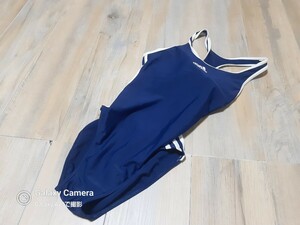 クリーニング済/adidas アディダス AGF001 XOバック型 女子競泳水着 L ネイビー・ホワイト