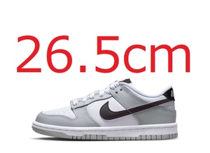 NIKE DUNK LOW SE LOTTERY GREY FOG LIGHT CRIMSON 26.5cm ナイキ ダンク ロー ロッタリー グレーフォグ ライトクリムゾン 国内黒タグ