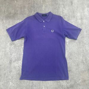 FRED PERRY フレッドペリー 半袖ポロシャツ 古着 パープル 紫 made in England イギリス製 70s 80s 90s 00s UK モッズ トラッド ストリート